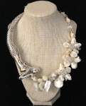 Silvertone Mermaid and Pearl Necklace 5