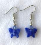 Blue Butterfly Earrings  a pair