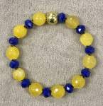 Blue and Gold Elasticized Rotary Bracelet 