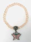 Pink Crystal Bracelet with Butterfly Charm 