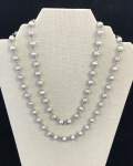 Long Pearl Chain Necklace 