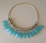 Turquoise and Gold Collar Necklace 
