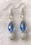 Baby Blue Crystal and Agate Earrings  a pair