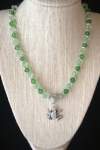 Green Crystal Frog Necklace 