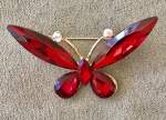 Red Butterfly Brooch 