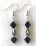 Black and Silver Crystal Earrings 