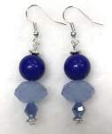 `Blue Beaded Earrings  a pair