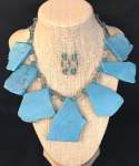 Turquoise Howlite Necklace and matching earrings 