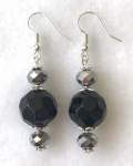 Black and Silver Crystal Earrings 