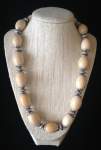 Beige and Tan Tagua Nut Necklace 