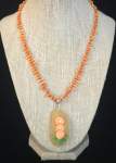 Yellow and Orange Necklace with Cirtus Theme Pendant 