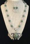 Green Turtle Necklace Set 