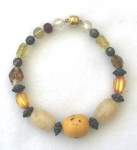 Yellow Beaded Bracelet with Magnetic Clasp 