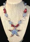 Red, White and Blue Starfish Necklace 