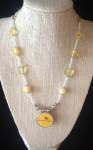 Yellow and White Golf Ball Marker Necklace 