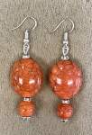 Orange Oval Earrings 