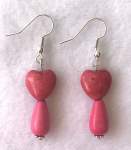 Pink Howlite Earrings  a pair