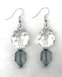 Crystal and Blue Earrings  a pair