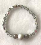 Silver Crystal Elasticized Bracelet 