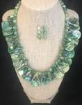 Green Shell and Agate Necklace 