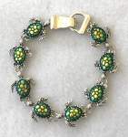 Green Sea Turtle Bracelet with Magnetic Clasp 