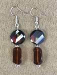 Brown and Silver Earrings 